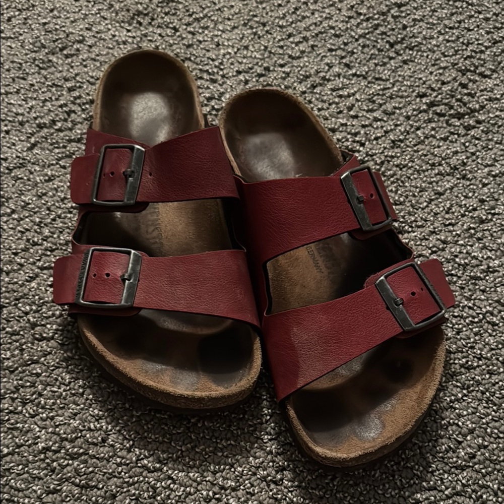 Red Leather Arizona Birkenstocks